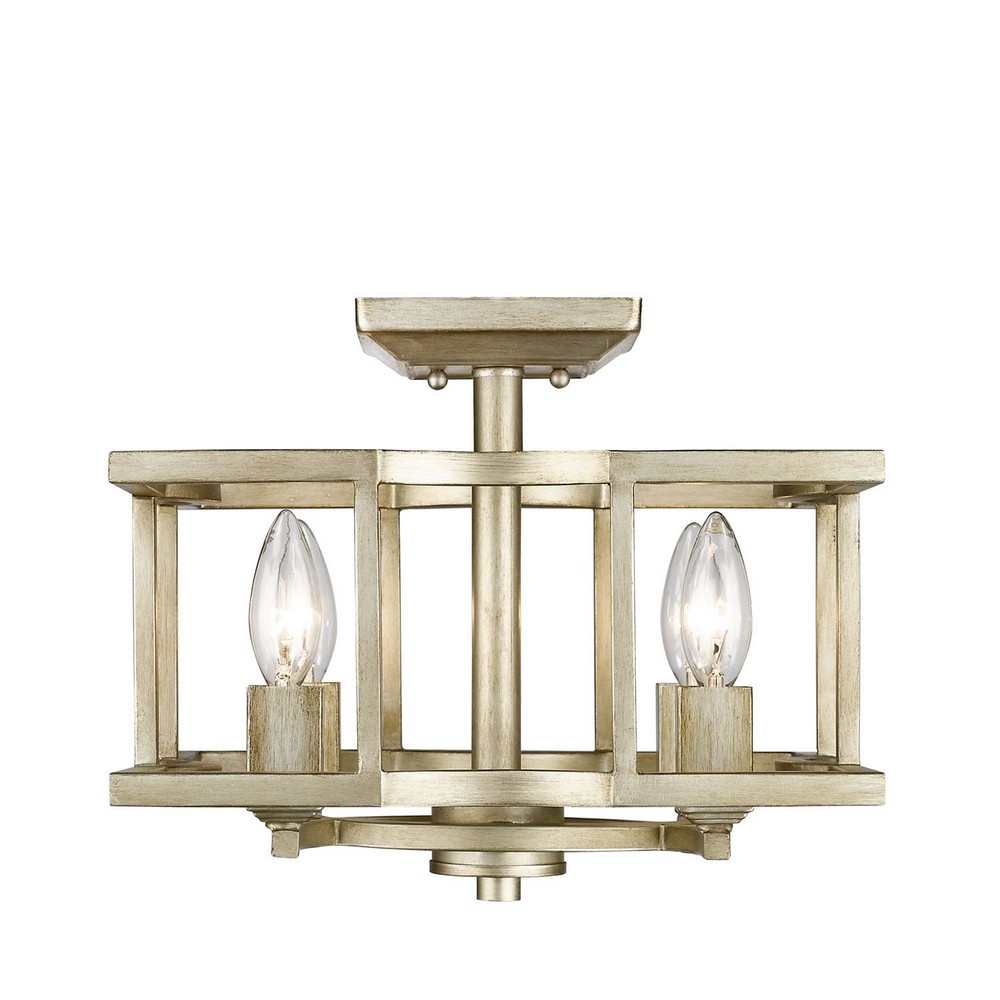 Golden Lighting-7151-SF WG-Bellare - 4 Light Semi-Flush Mount in Sturdy style - 10.25 Inches high by 12.5 Inches wide   White Gold Finish